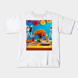 Calendulas del dia de los Muertos Kids T-Shirt